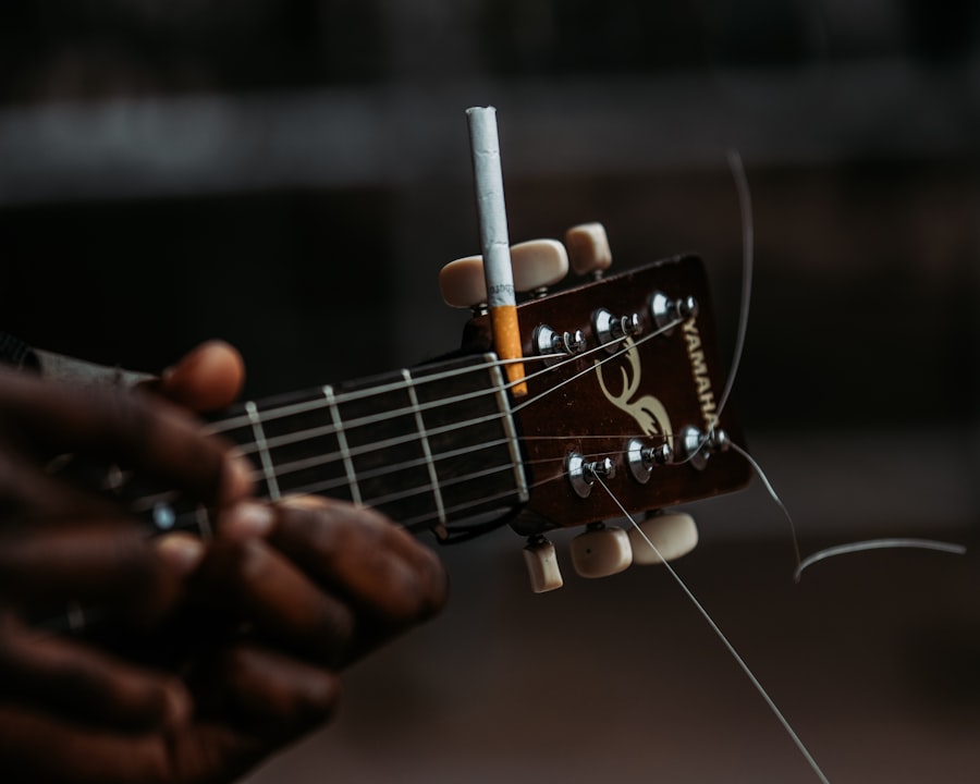 Photo Guitar with capo
