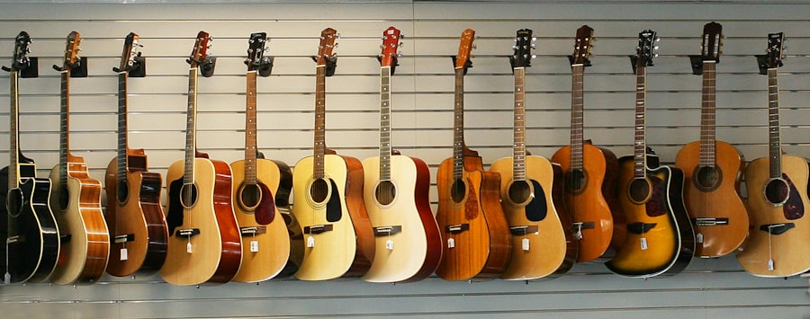Photo Acoustic guitar showroom