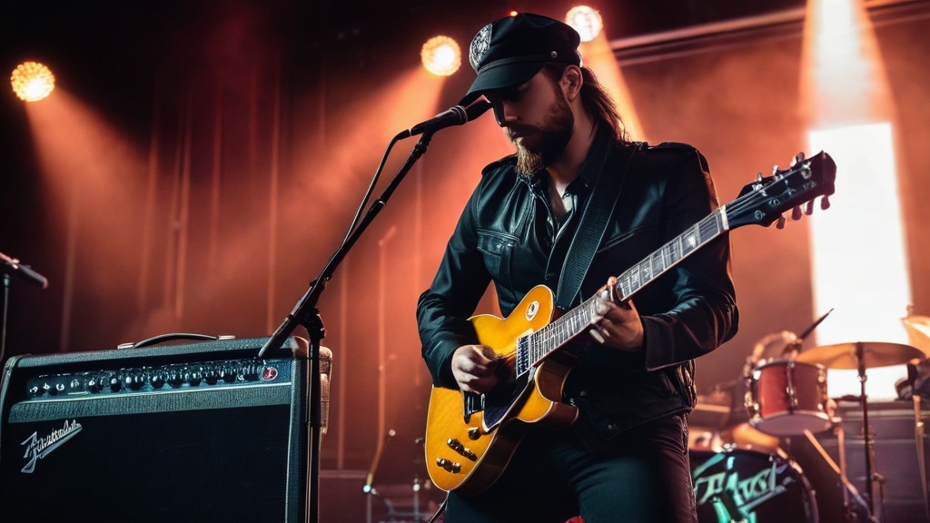 guitar playing in a band