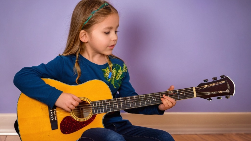 Photo guitar lessons for left-handed children