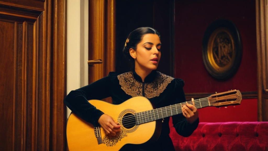 Photo Portuguese fado music practice on guitar
