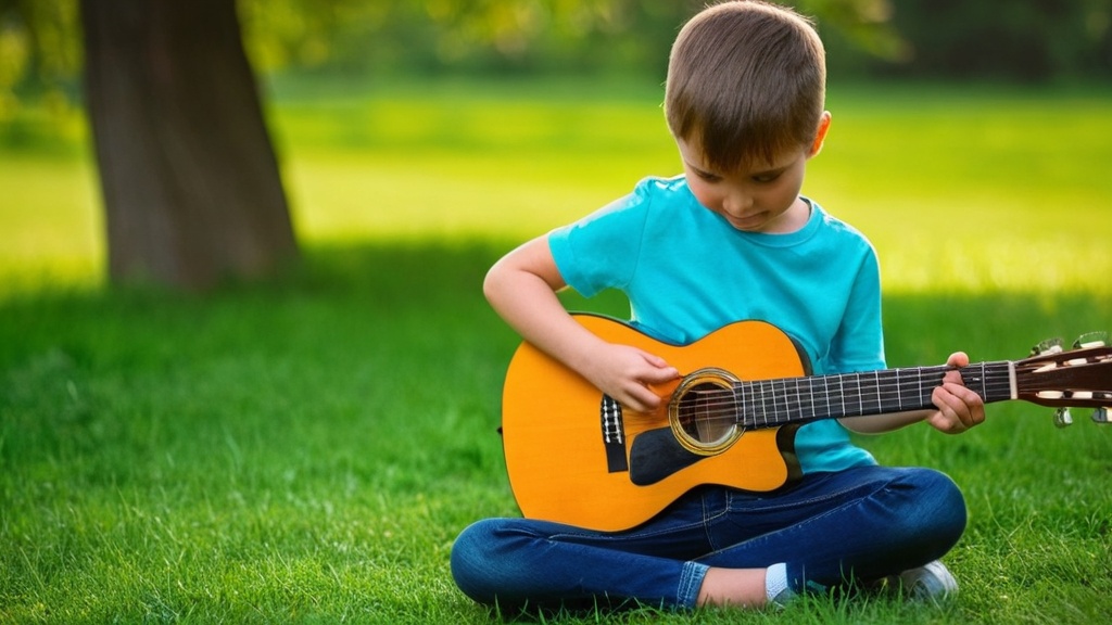 Speelse oefeningen om kinderen gitaar te leren