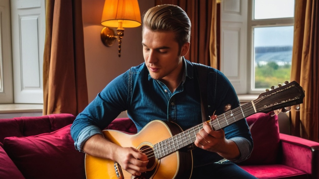 Photo kampvuurliedjes leren spelen op gitaar